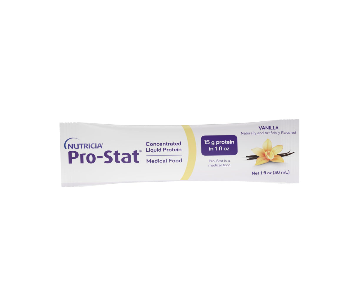 Pro-Stat frente del envase sabor vainilla mostrando composición y practicidad