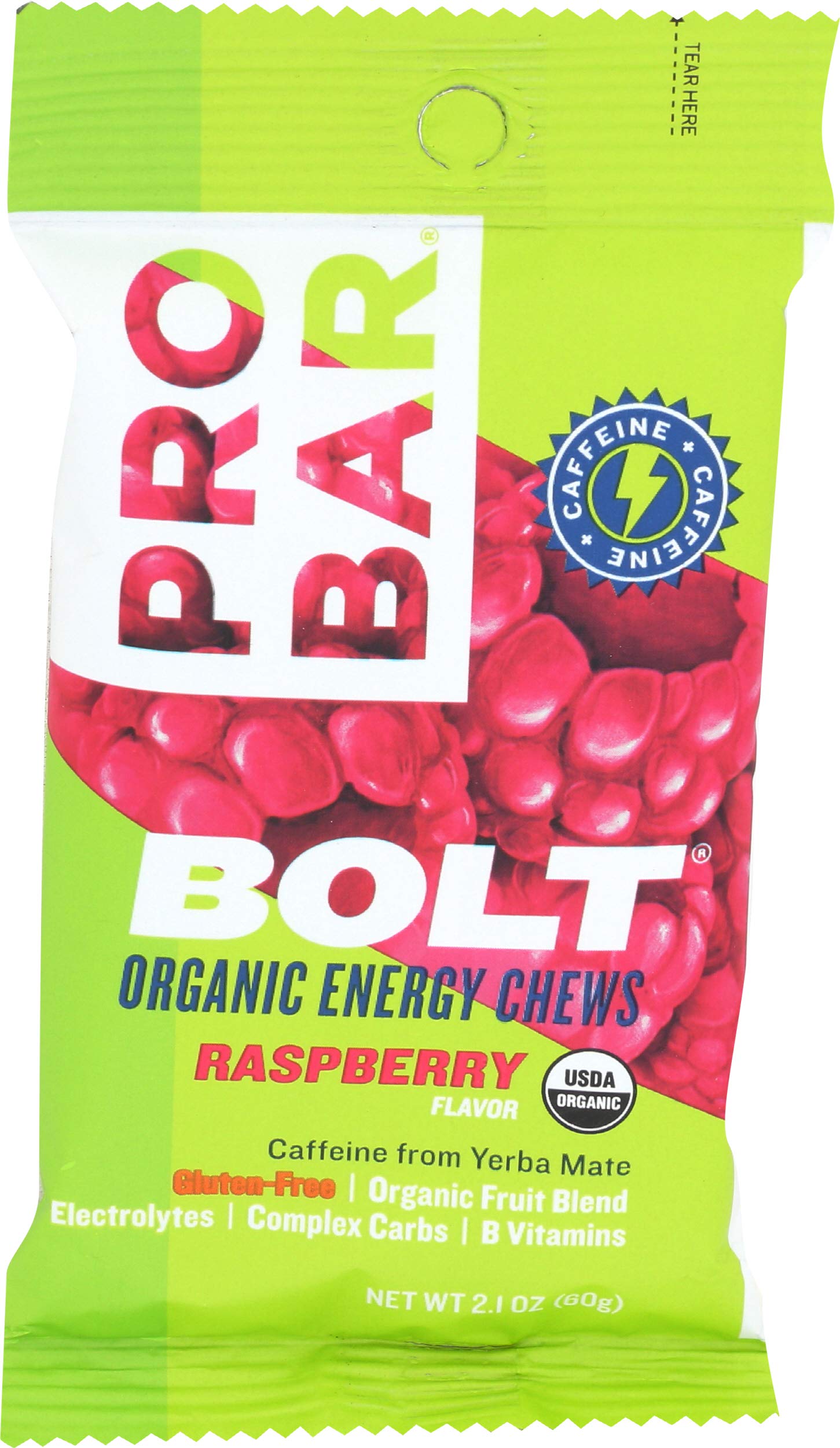 PROBAR etiqueta con certificación USDA Organic y lista de ingredientes clave
