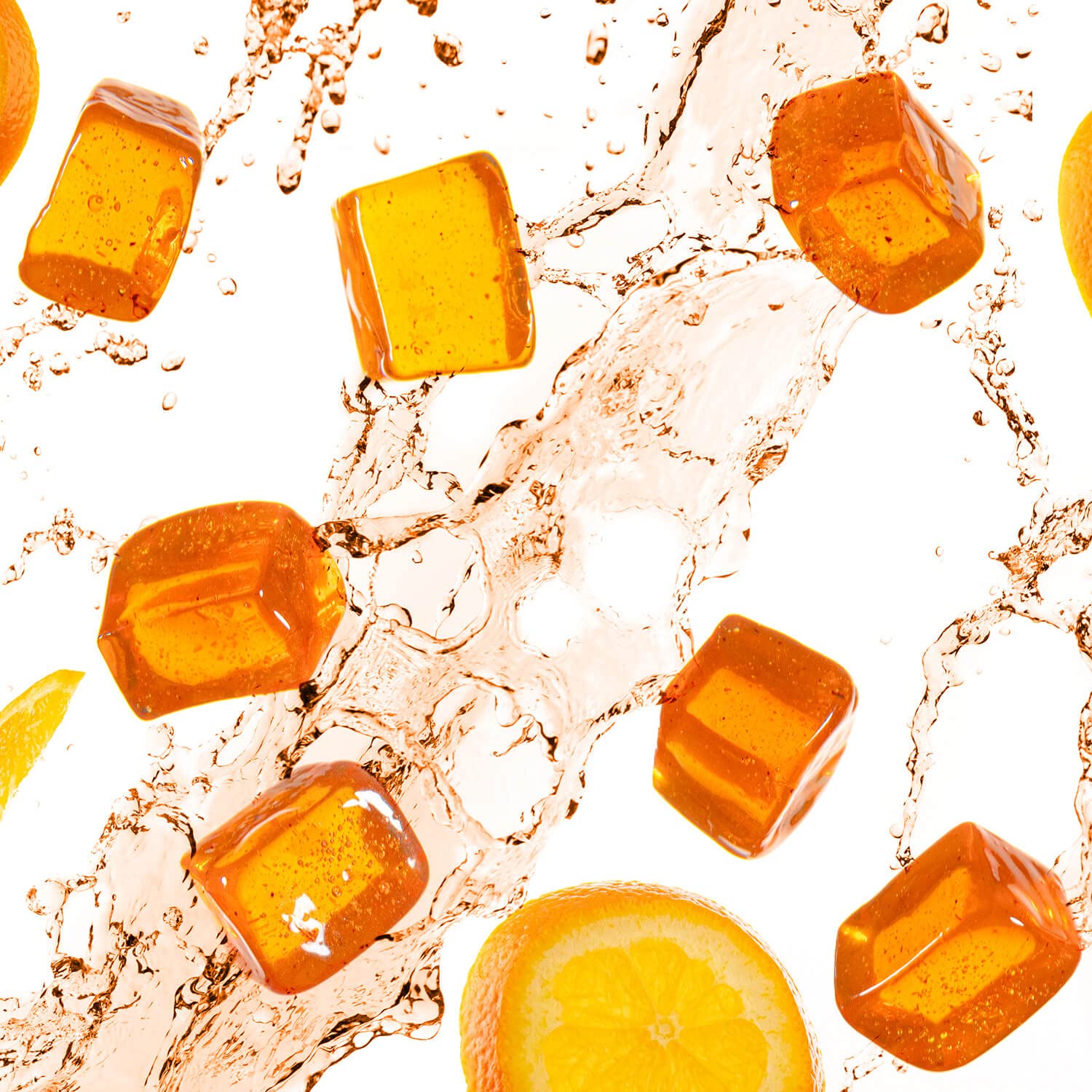 PROBAR textura de gomitas naranja detalle suave y masticable