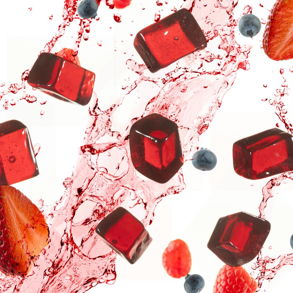 PROBAR detalle de textura de las gomitas Berry Blast para energía rápida