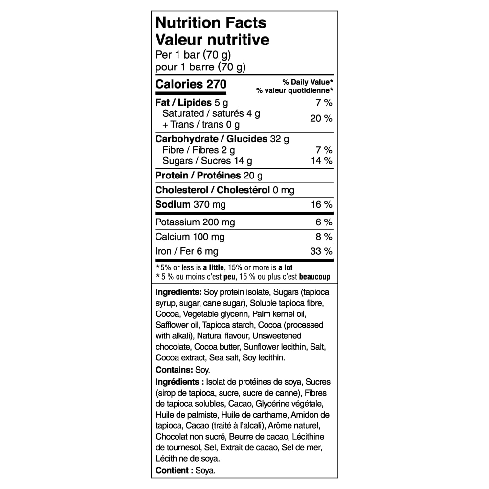 PROBAR etiqueta con ingredientes limpios y beneficios veganos y sin gluten