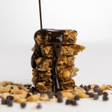 PROBAR primer plano de textura con chispas de chocolate y mantequilla de cacahuate