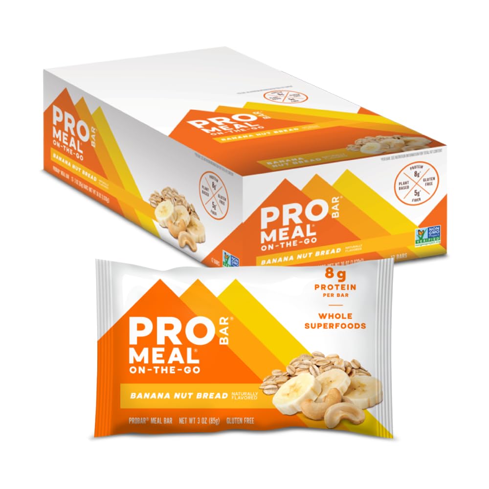 PROBAR barra MEAL frente del empaque mostrando ingrediente natural y conveniencia