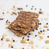 PROBAR barra S'Mores corte que muestra textura de avena y nueces para saciedad