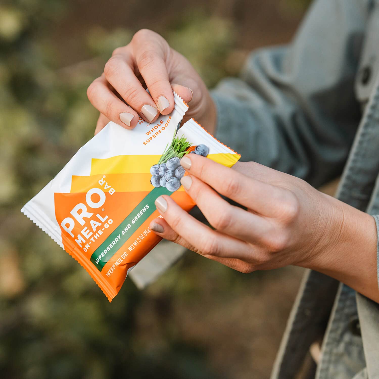 PROBAR barra en mano lista para comer, conveniente para viajar