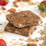 PROBAR textura interior en corte cercano con frutos y avena, muestra calidad