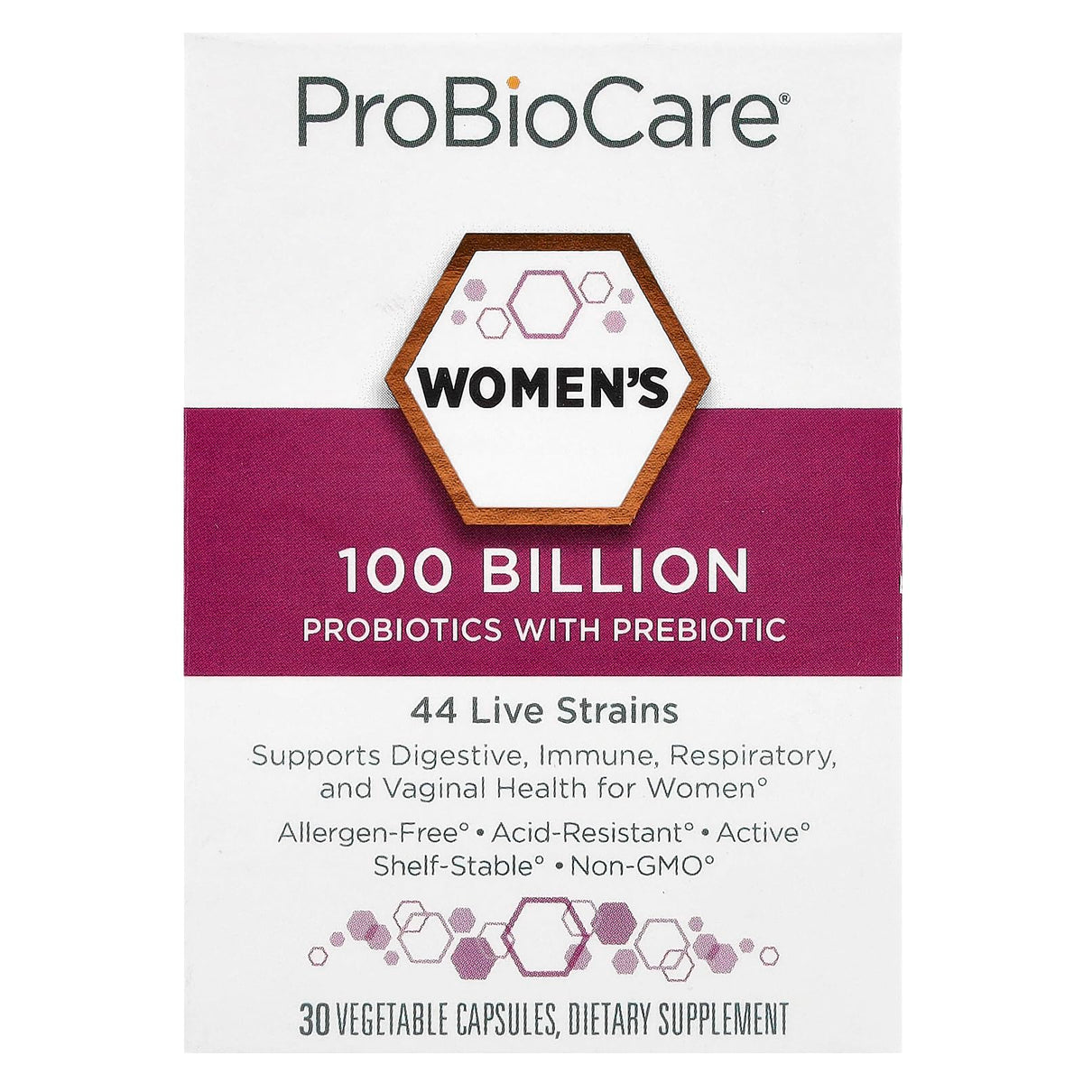 ProBioCare frente del empaque mostrando 30 cápsulas y beneficios claros