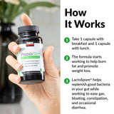 Persona tomando ProbioSlim en mano como rutina diaria práctica