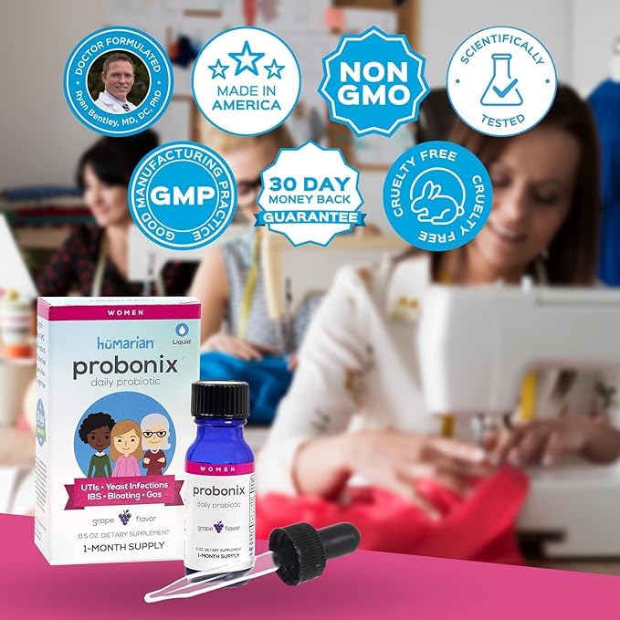 Probonix Humarian etiqueta con lista de cepas y beneficios verificables