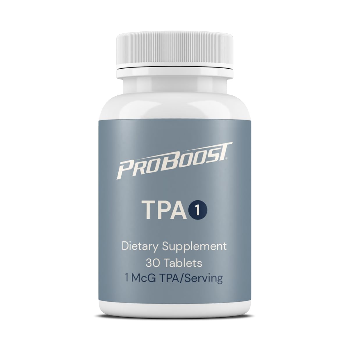 ProBoost frasco delantero mostrando 30 tabletas y fácil transporte