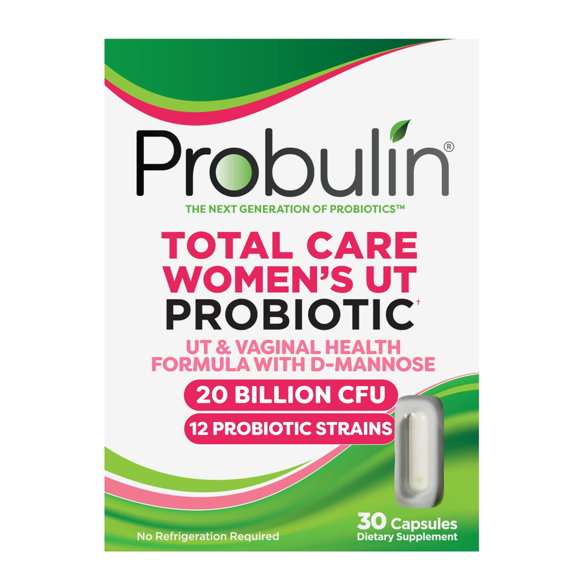 Probulin frente del empaque mostrando fórmula vegana y beneficio de soporte vaginal