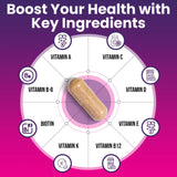 ProCare Health etiqueta nutricional legible, confirma 45 mg de hierro y 22 nutrientes