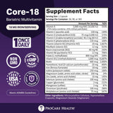 ProCare Health etiqueta de ingredientes, lista completa para transparencia