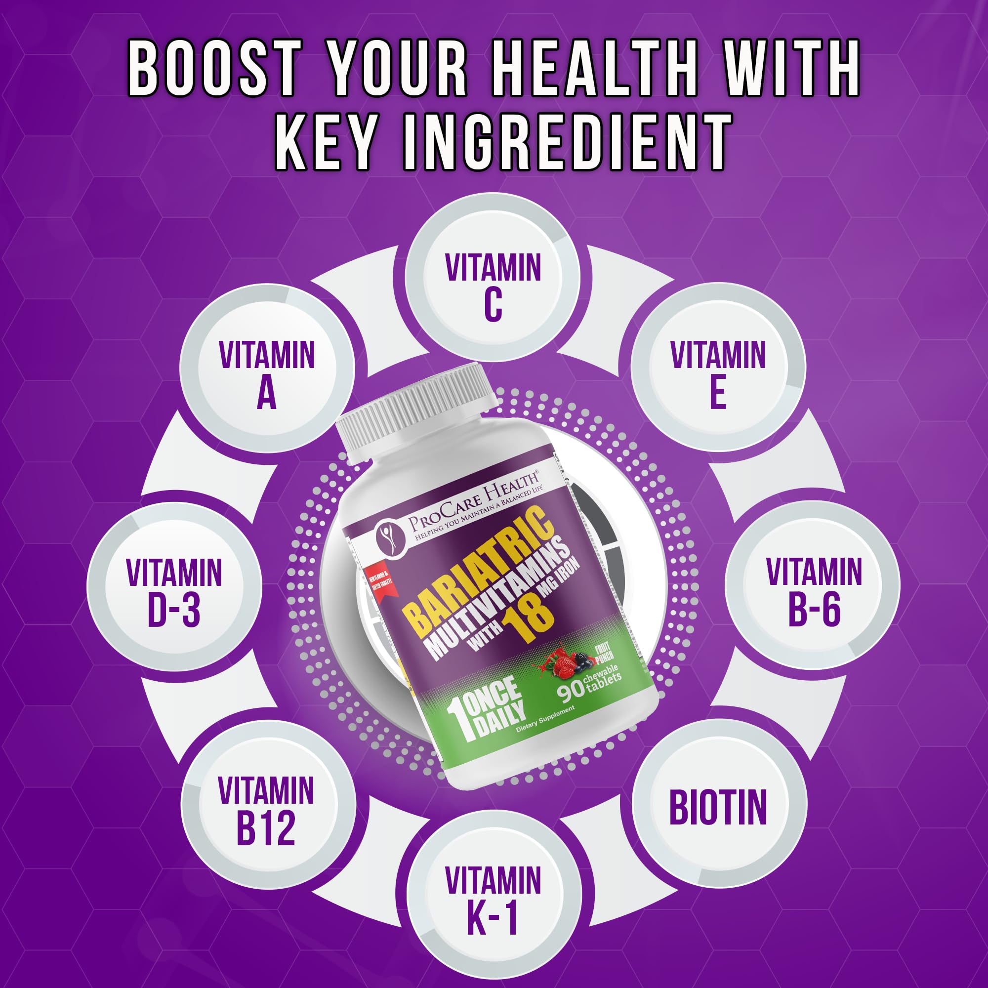 ProCare Health etiqueta con lista de ingredientes y ausencia de alérgenos