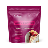 ProDough frente del paquete sabor Raspberry Cheesecake, presentación atractiva y profesional