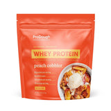 ProDough frente del paquete Peach Cobbler mostrando diseño y tamaño