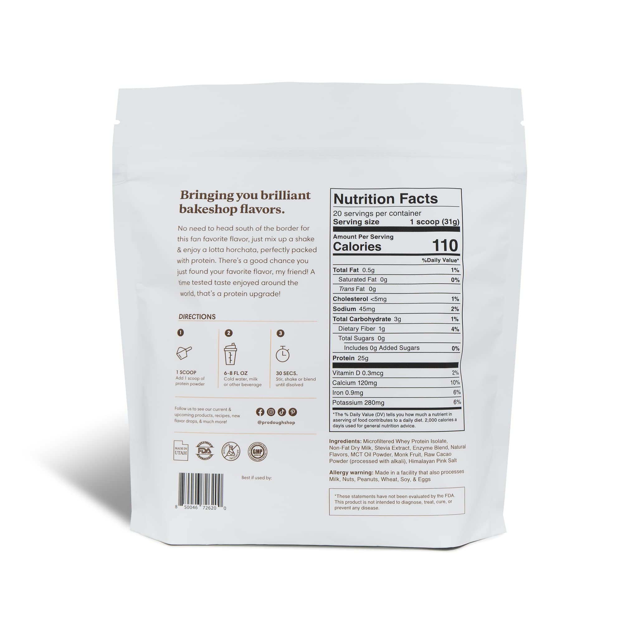 ProDough Horchata polvo textura fina fácil disolver