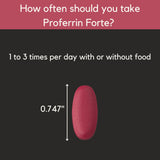 Comparación de tamaño del comprimido Proferrin para referencia visual
