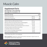 PROFESSIONAL COMPLEMENTARY HEALTH FORMULAS Muscle Calm cápsula en primer plano revela textura y calidad del producto