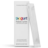 PROGURT sobre frontal mostrando el envase protector y la potencia de 1 trillón CFU
