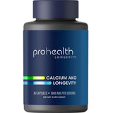 ProHealth envase frontal mostrando Ca AKG y dosis clara