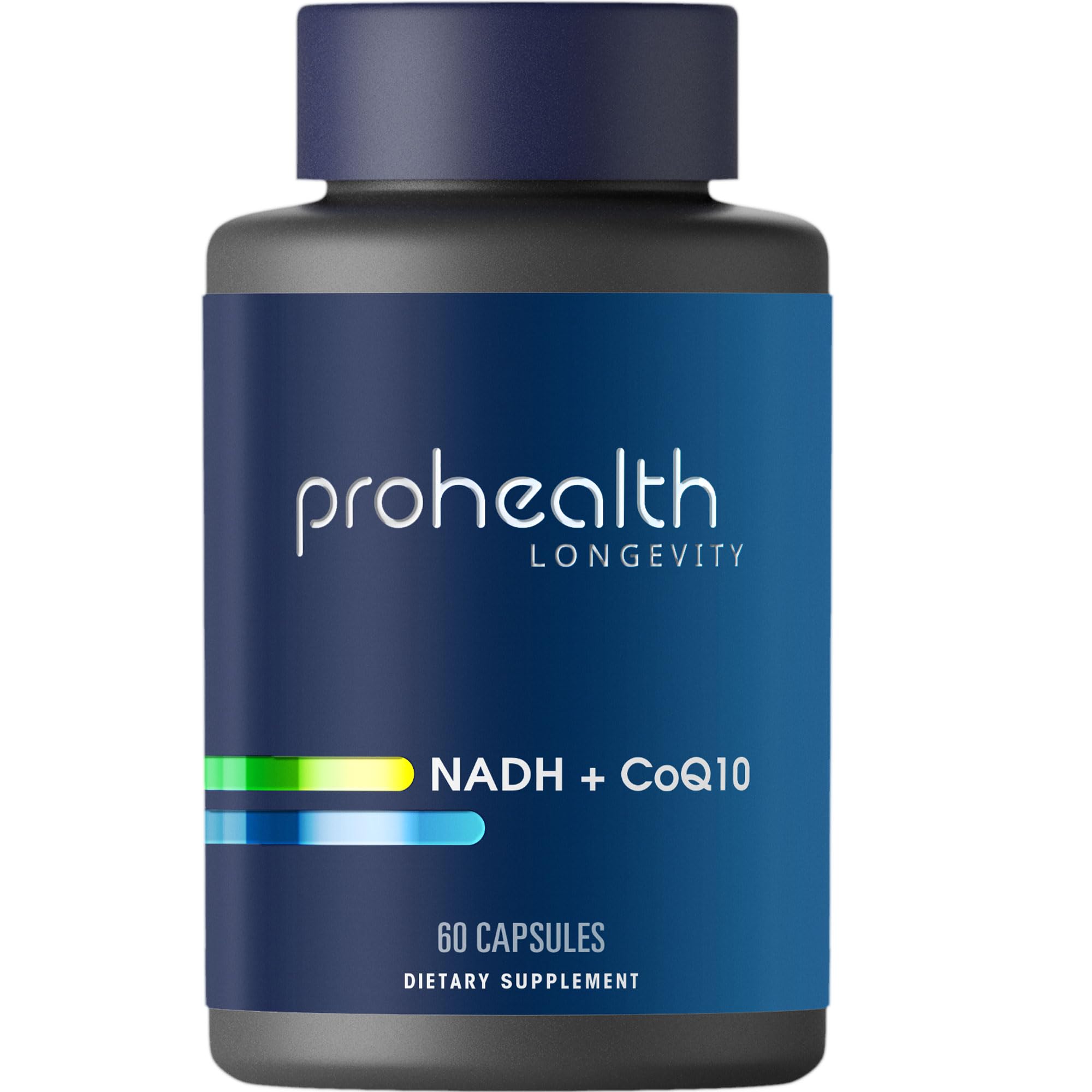 ProHealth frasco frontal mostrando etiqueta y beneficios de energía