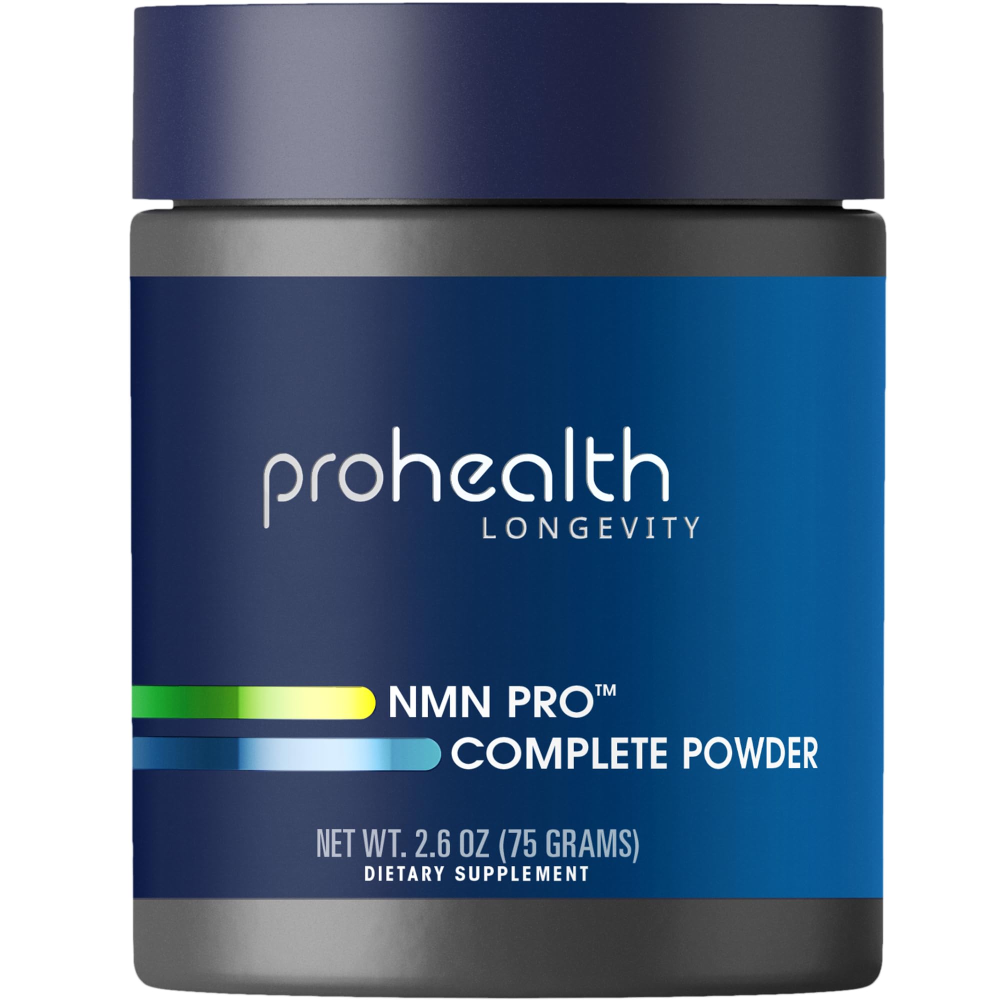 ProHealth frasco frontal mostrando etiqueta y dosis clara, confianza y transparencia