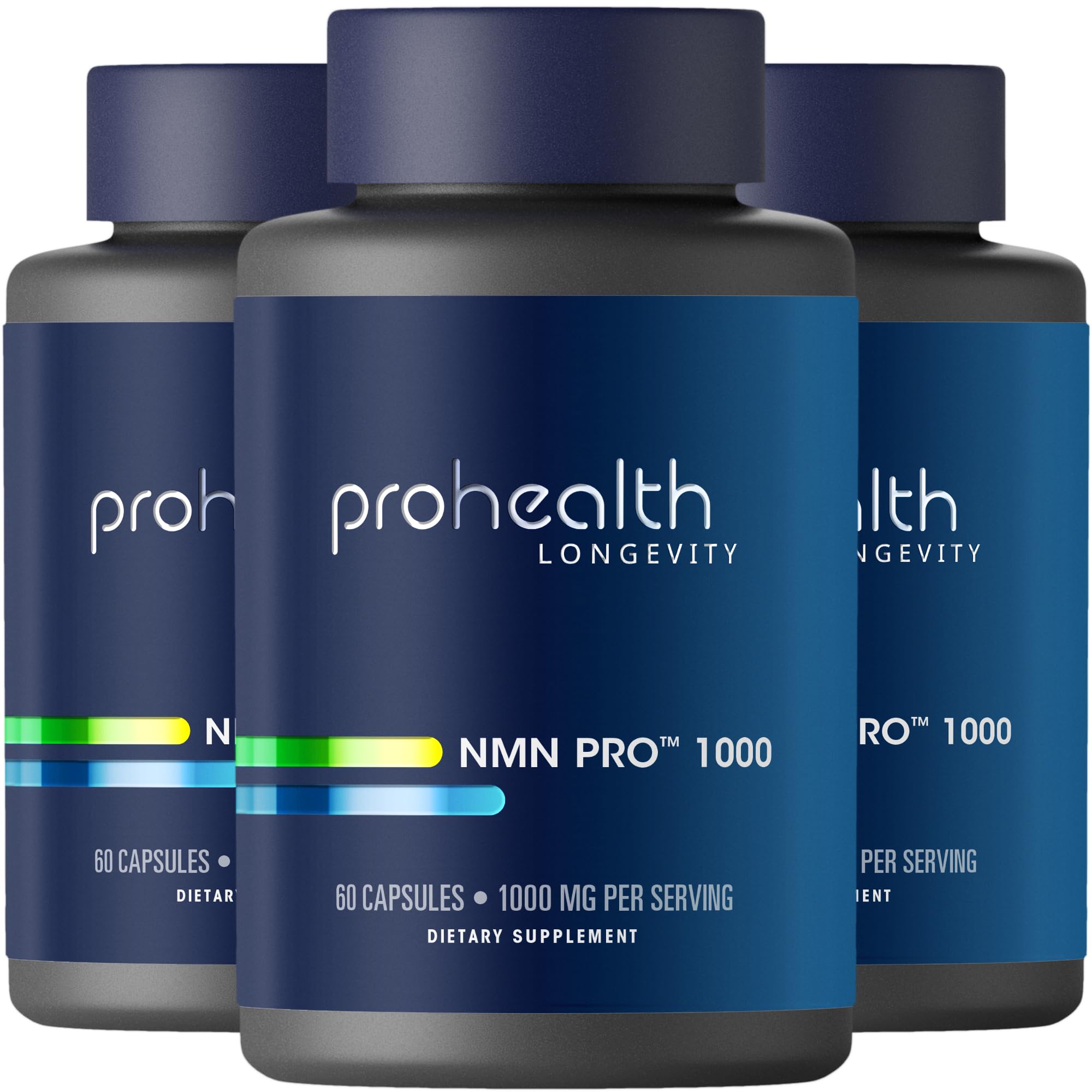 ProHealth frasco frontal mostrando etiqueta y beneficio de energía celular