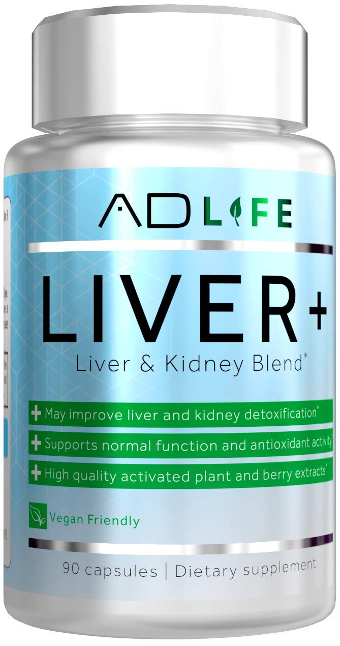 Project AD LLC frasco de Project AD Liver+ frontal mostrando etiqueta y beneficios