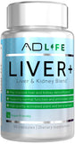 Project AD LLC frasco de Project AD Liver+ frontal mostrando etiqueta y beneficios