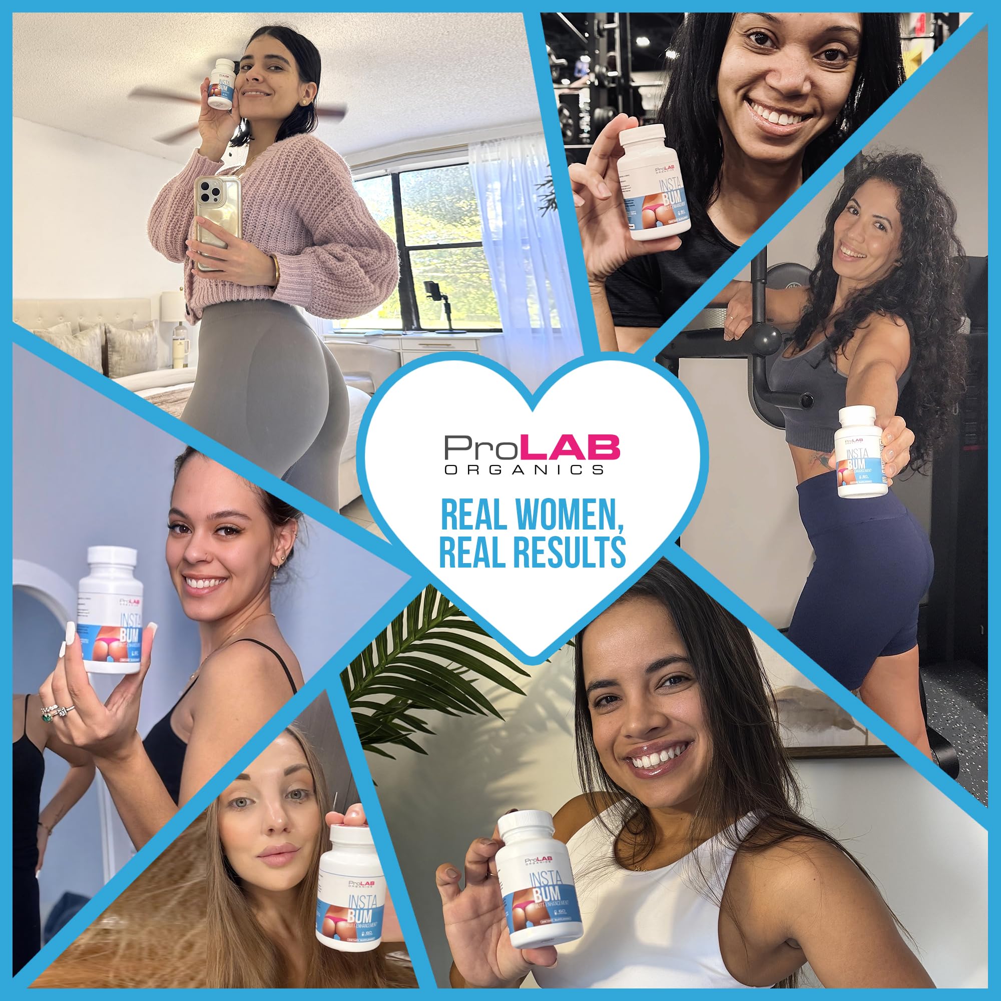 ProLab Organics InstaBum en bolsa de gimnasio, indica uso fácil y portable