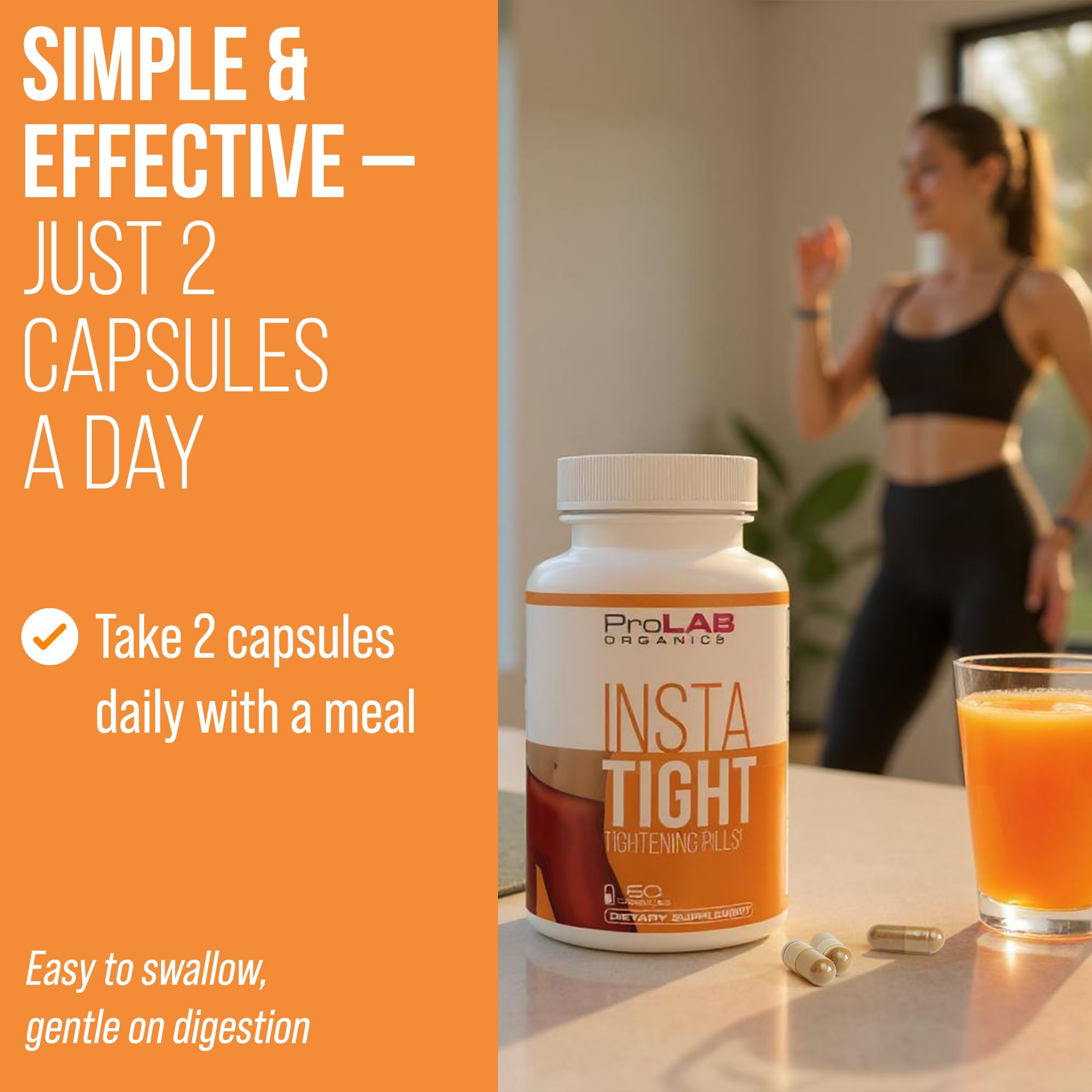 ProLab Organics InstaTight cápsula en mano para escala y dosificación clara