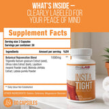 ProLab Organics InstaTight etiqueta con información de ingredientes y seguridad