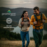 Prominent Nutrition envase en un entorno de vida saludable mostrando uso cotidiano