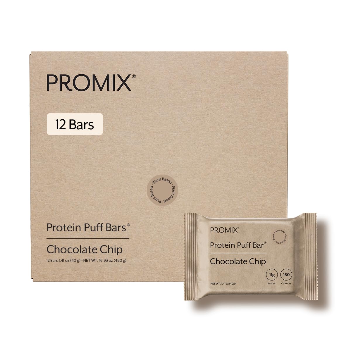 ProMix empaque frontal mostrando caja de 12 barras y beneficios nutricionales
