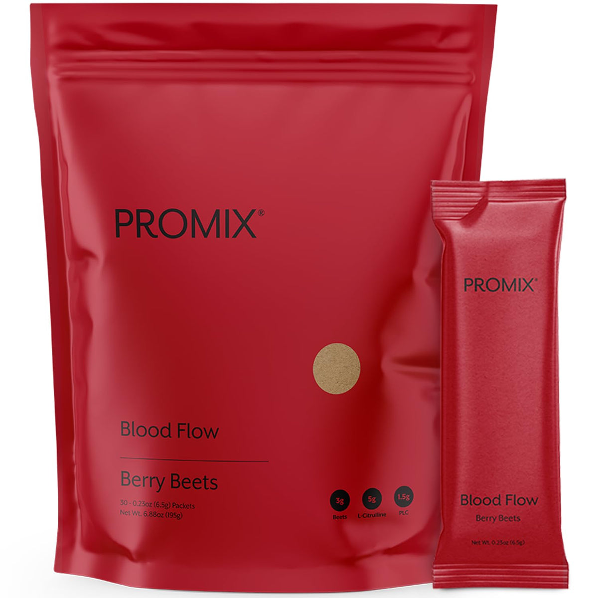 ProMix Blood Flow vista frontal del envase con etiqueta clara y limpia beneficiosa