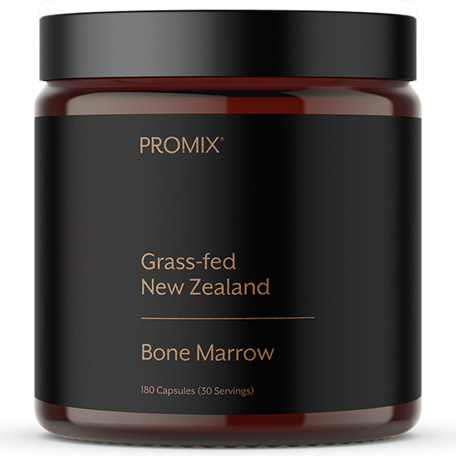 ProMix Nutrition frasco frontal mostrando 180 cápsulas y diseño claro