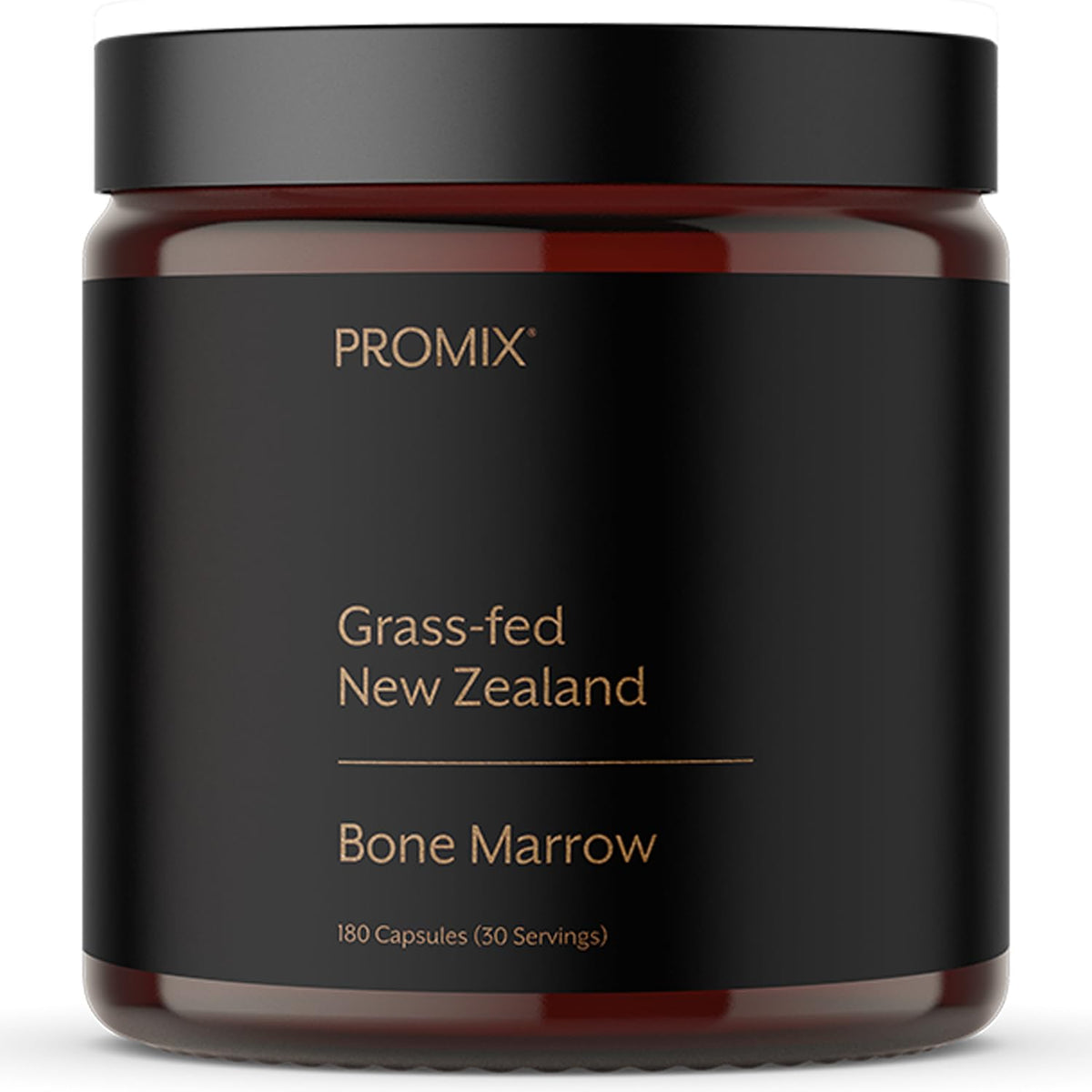 ProMix Nutrition frasco frontal mostrando 180 cápsulas y diseño claro