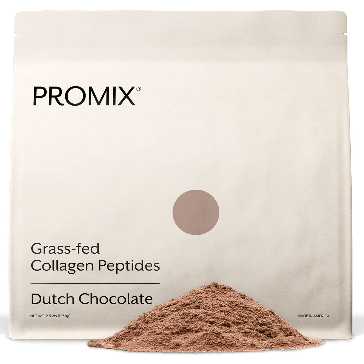 ProMix Nutrition empaque frontal chocolate que muestra tamaño y marca beneficios claros