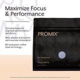 ProMix Nutrition tamaño del envase comparado con mano para escala y porciones