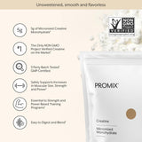 ProMix creatina sobre abierto polvo micronizado textura fina y pura