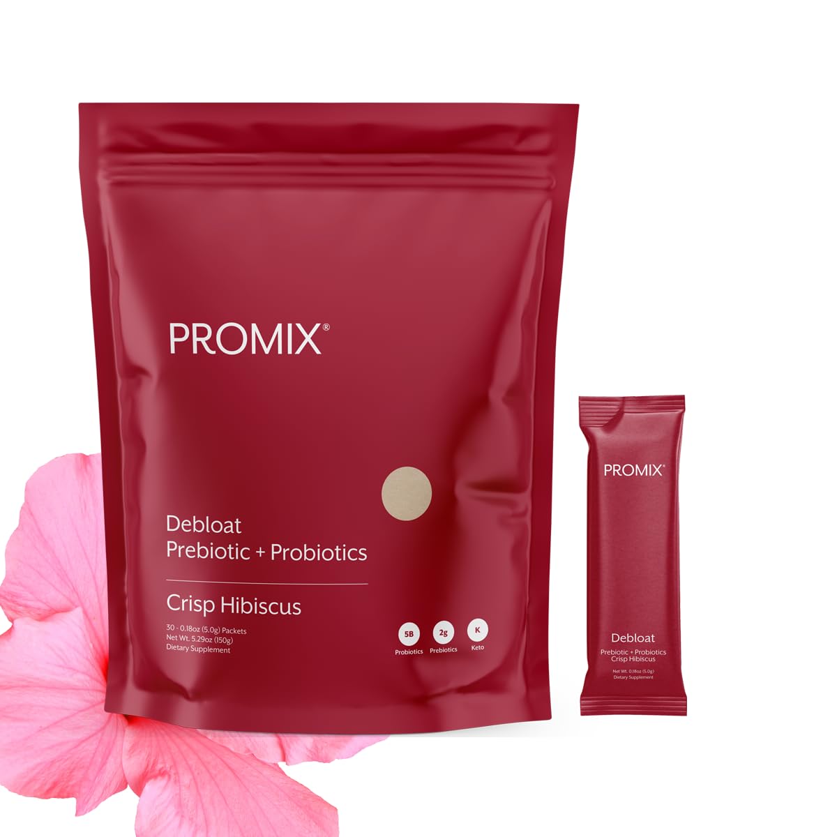 ProMix Nutrition envase frontal Debloat con diseño claro y beneficios