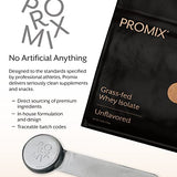 Detalle de etiqueta ProMix Nutrition con ingredientes claros y beneficios limpios