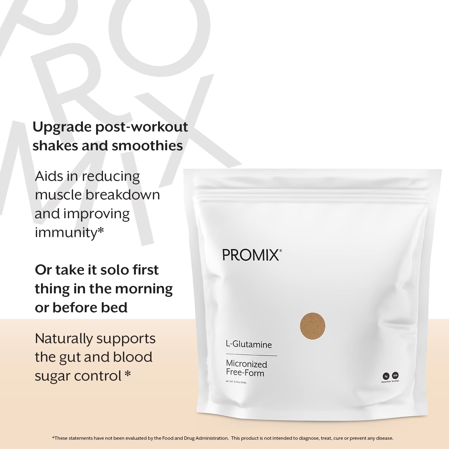 Polvo micronizado de ProMix Nutrition en primer plano, mezcla fácil