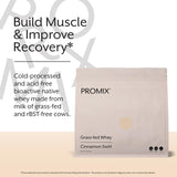 ProMix Nutrition cucharada junto a envase para comparar tamaño porción