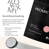 Etiqueta de ProMix Nutrition mostrando ingredientes clave y beneficios