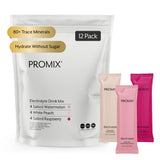 ProMix Nutrition frente del empaque mostrando pack variado y 12 sobres, solución portátil