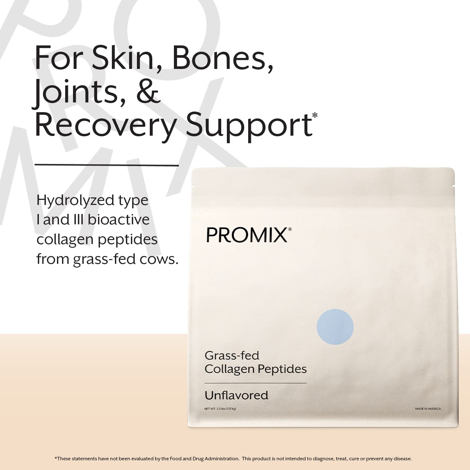 ProMix Nutrition polvo en cuchara con textura fina, fácil de mezclar