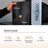 ProMix Nutrition cuchara con polvo mango indicando dosis clara