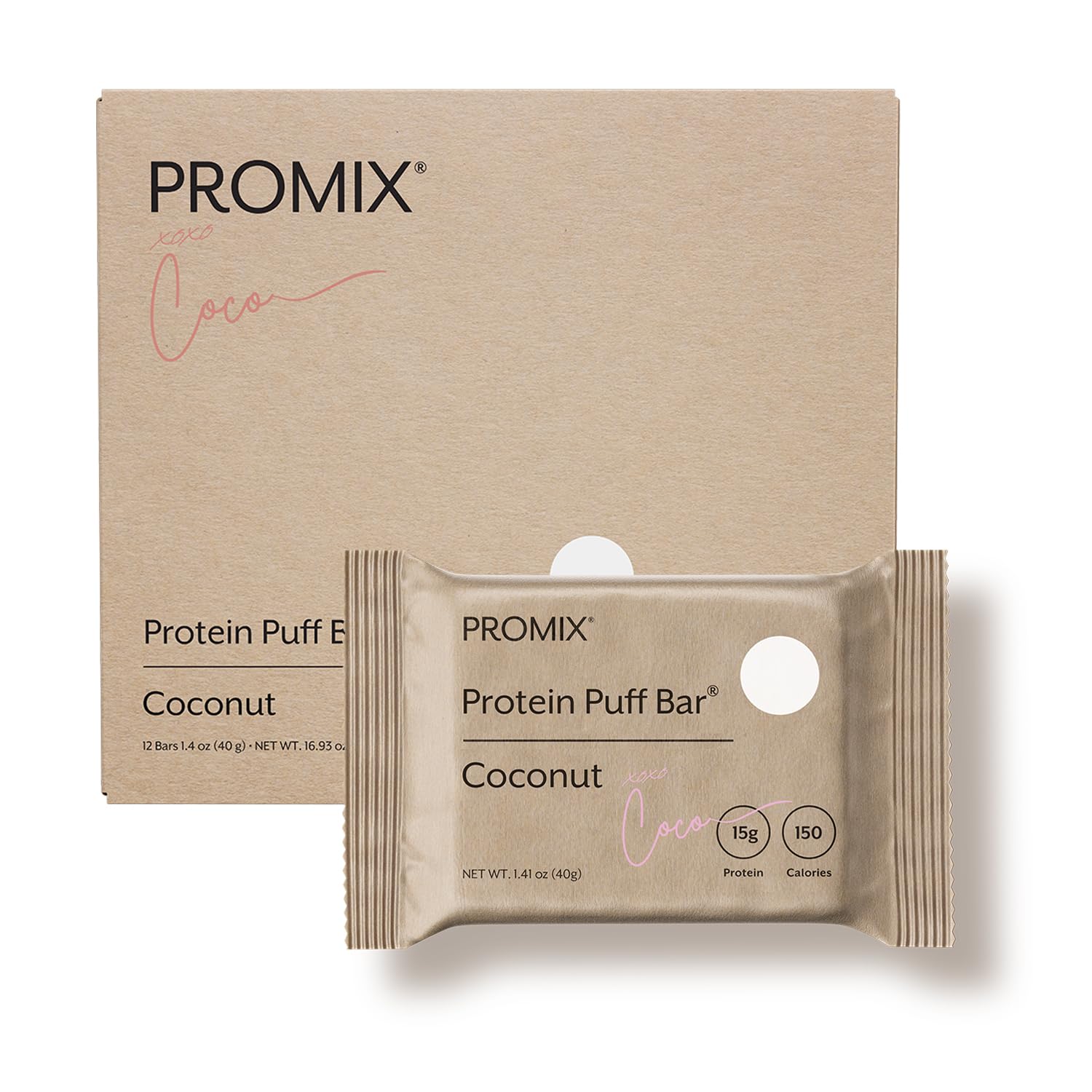 ProMix frente del empaque mostrando 12 barritas y beneficios
